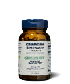 Wiley's Finest CatchFree Omega-3 60 mehkih kapsul z rastlinsko DHA iz alg ter vitaminoma K2 in D3.